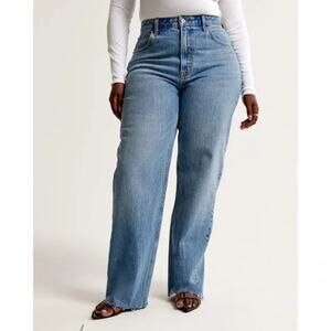 Abercrombie & Fitch Light Blue High-Rise Straight Jeans